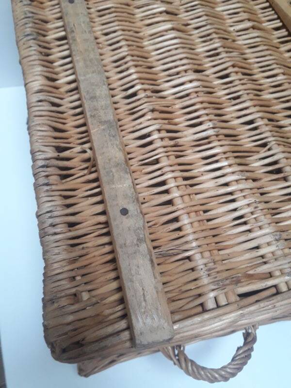 Wicker trunk L75xH53xD48 vintage