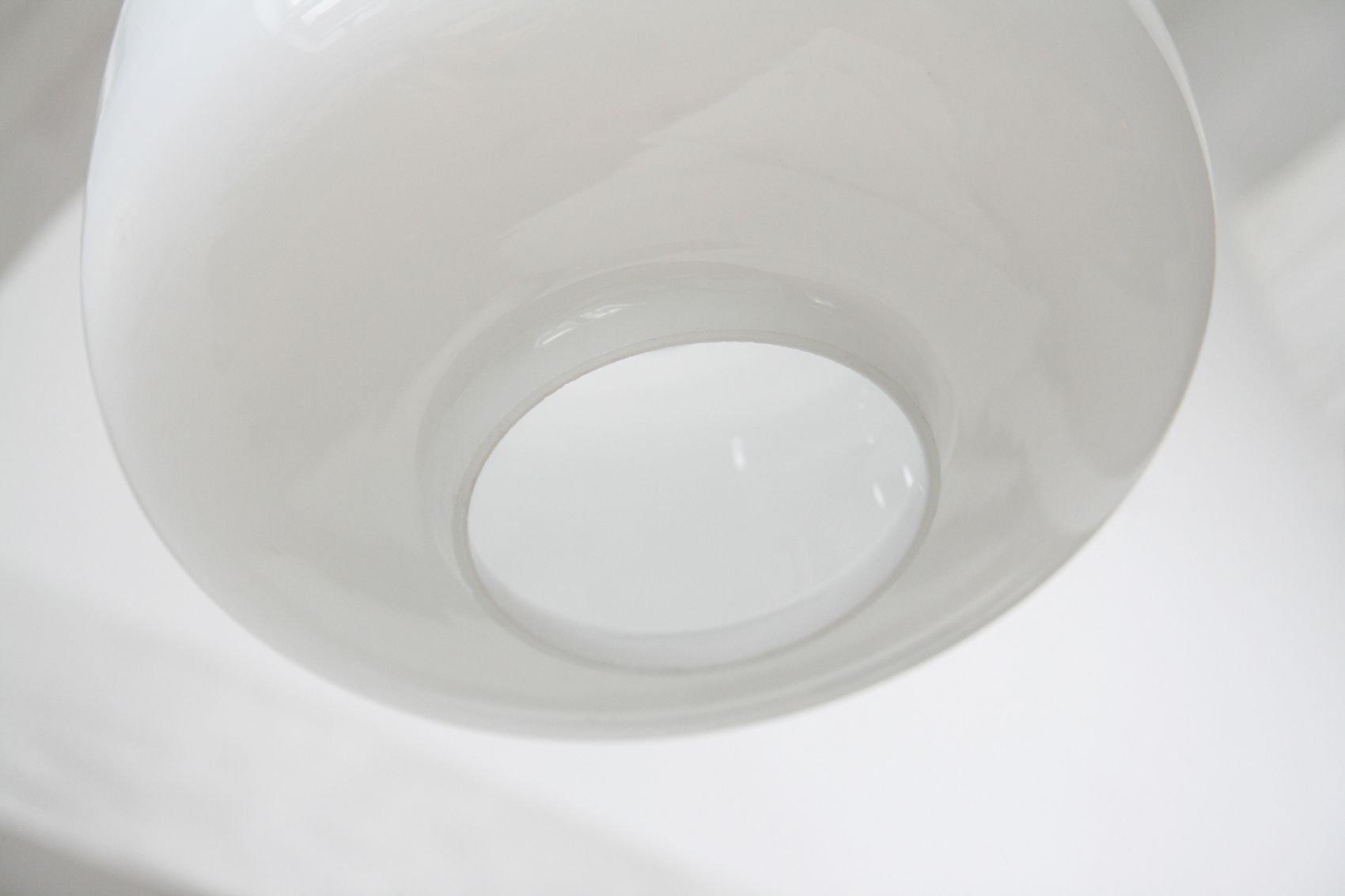 Pair of vintage opaline glass pendant lamp from Sijaj, 1960s