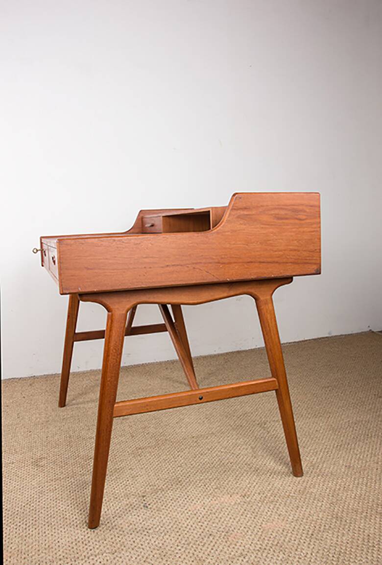 Danish teak desk, model 56, by Arne Wahl Iversen/Vinde Mobelfabrik.