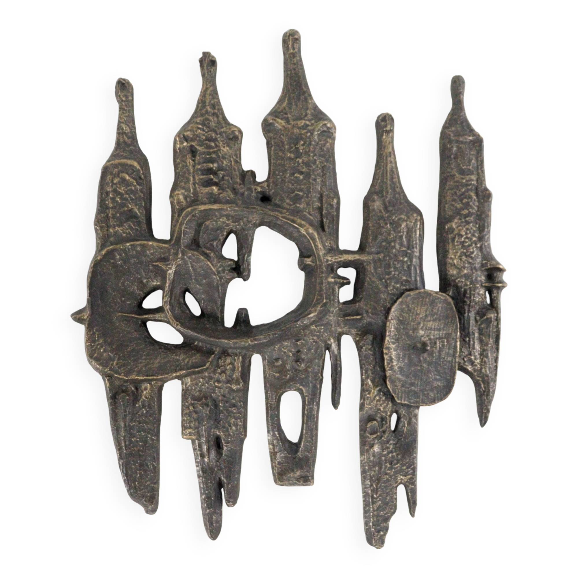 Brutalist wall sculpture - Gatekeepers