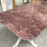 Large middle red speckled marble top table