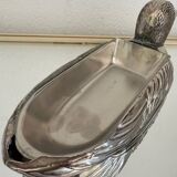 Silver-plated zoomorphic foie gras dish