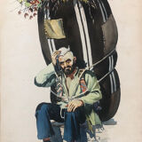 Pair of Iran watercolors signed and dated 47