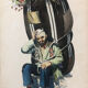 Paire d'aquarelles Iran signée et datée 47
