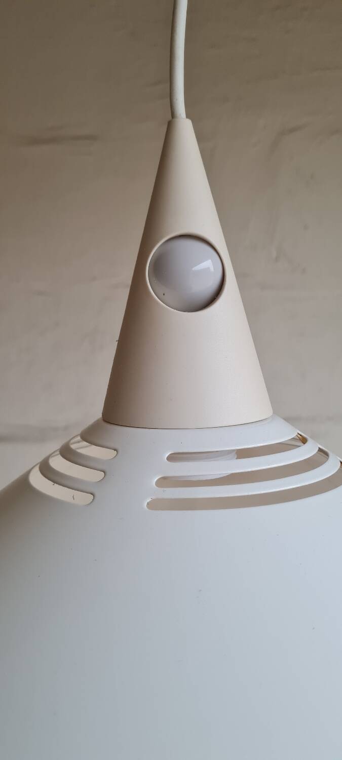 Lacquered metal pendant light from the 80s