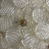 Large Murano Glass Flower Flush Mount Ceiling Light Attributed to Segu