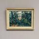 Original Swedish Oil on Panel "Houses in the Trees" Signed & Framed