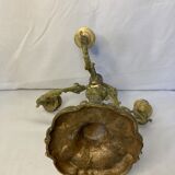 Old three-pointed bronze chandelier early twentieth century