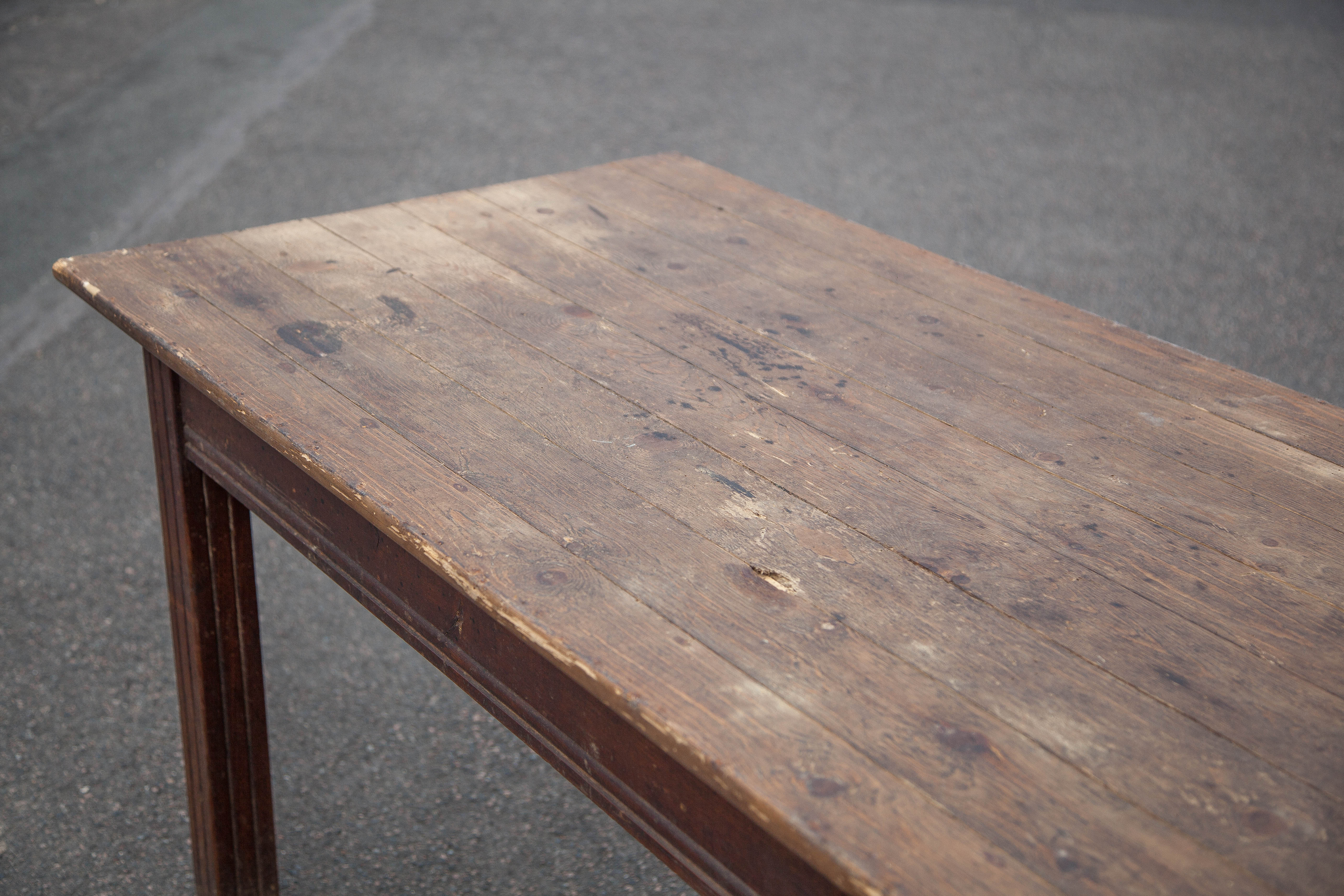 Antique farmhouse table, antique wood dining table, large table with 1 drawer