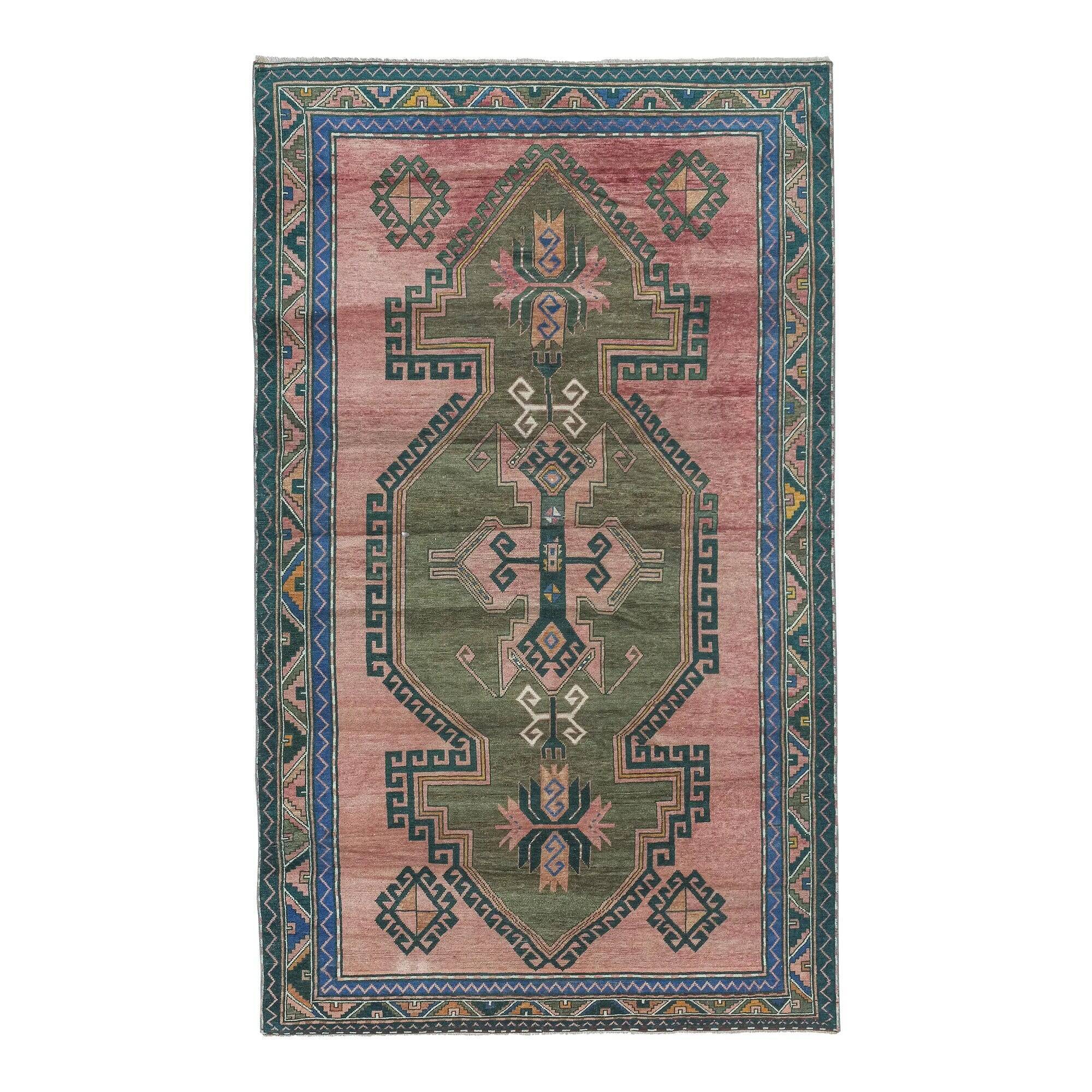 Vintage handmade Turkish rug 180x305 cm