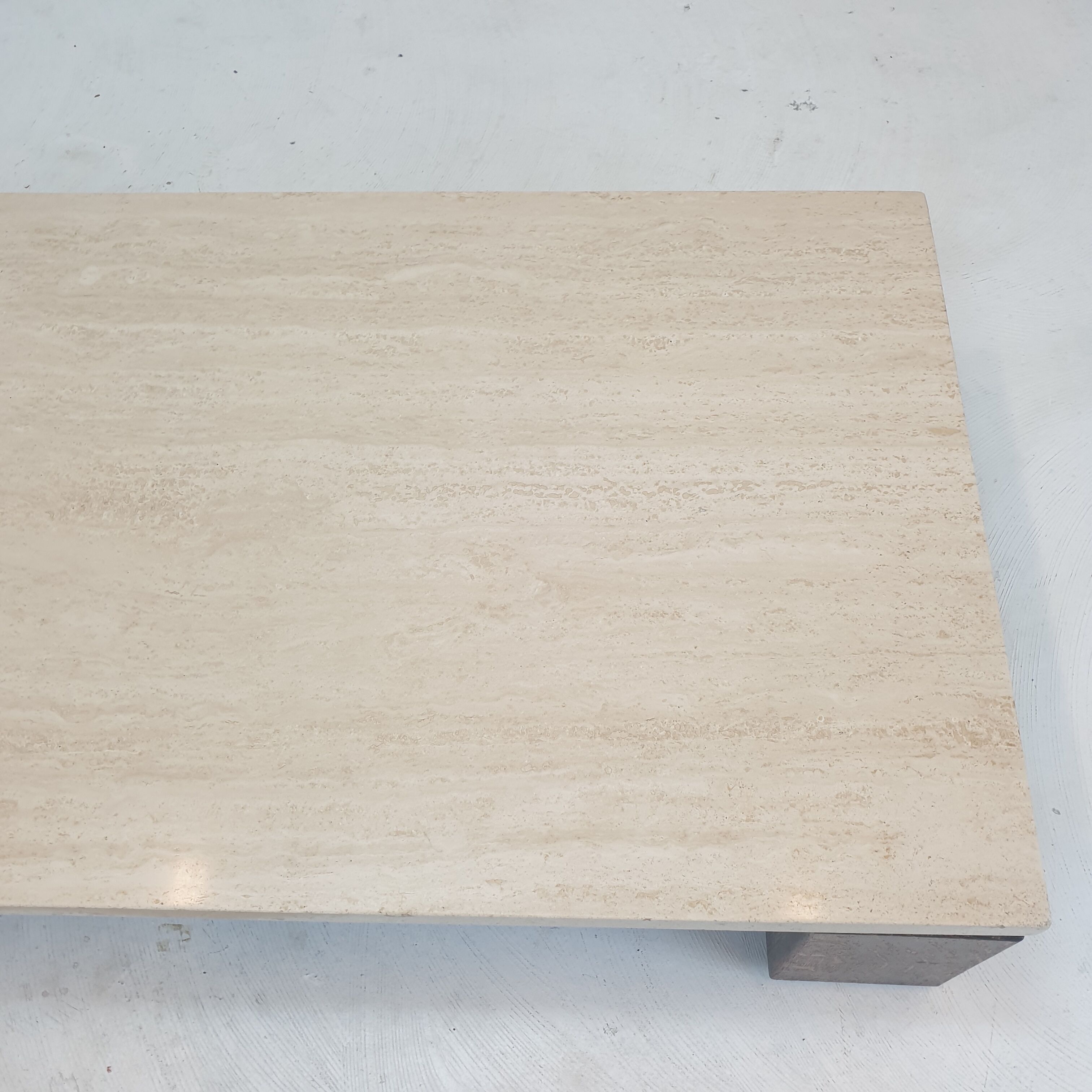 Travertine coffee table with wenge, 1970s
