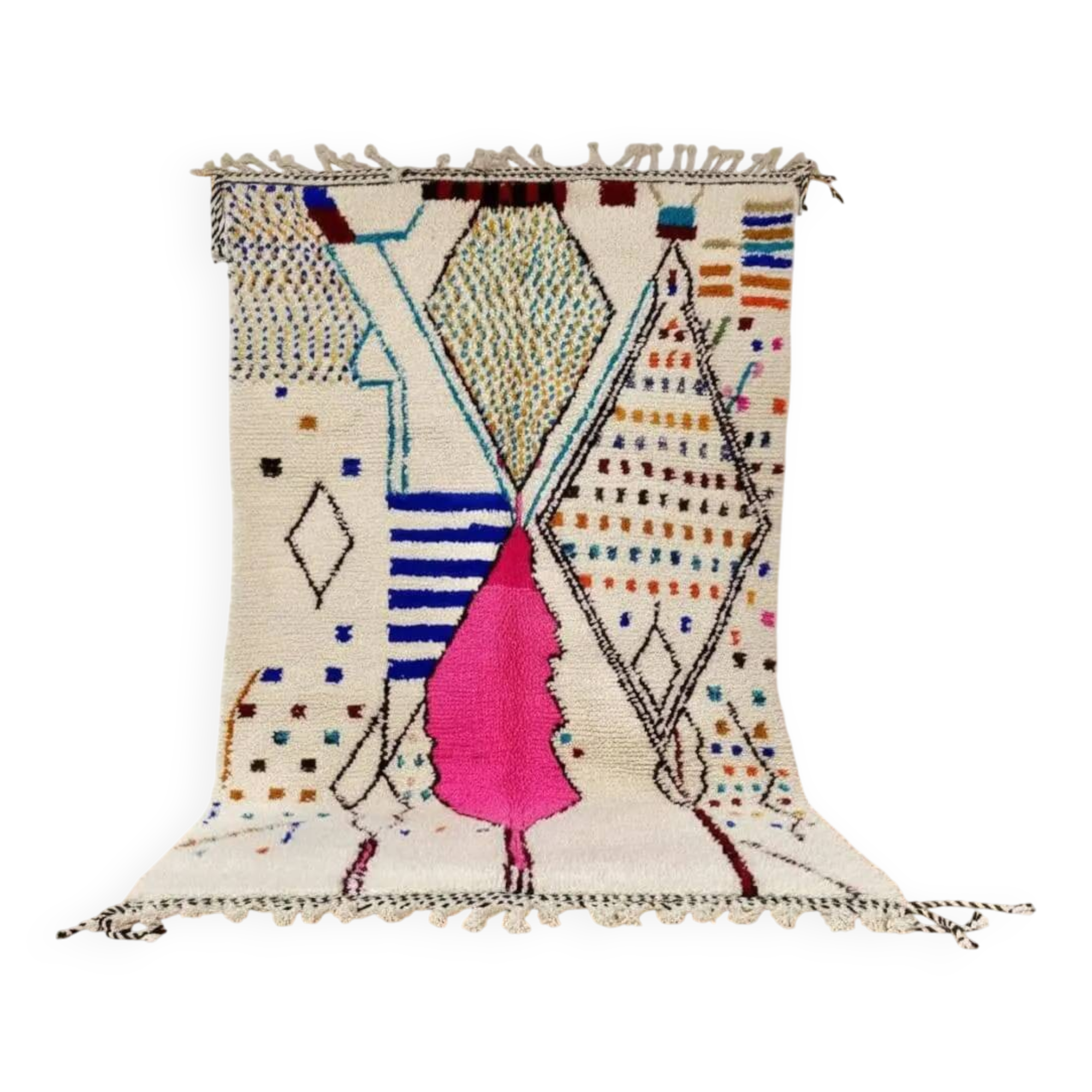 Handmade artisanal Berber rug 3x2 m