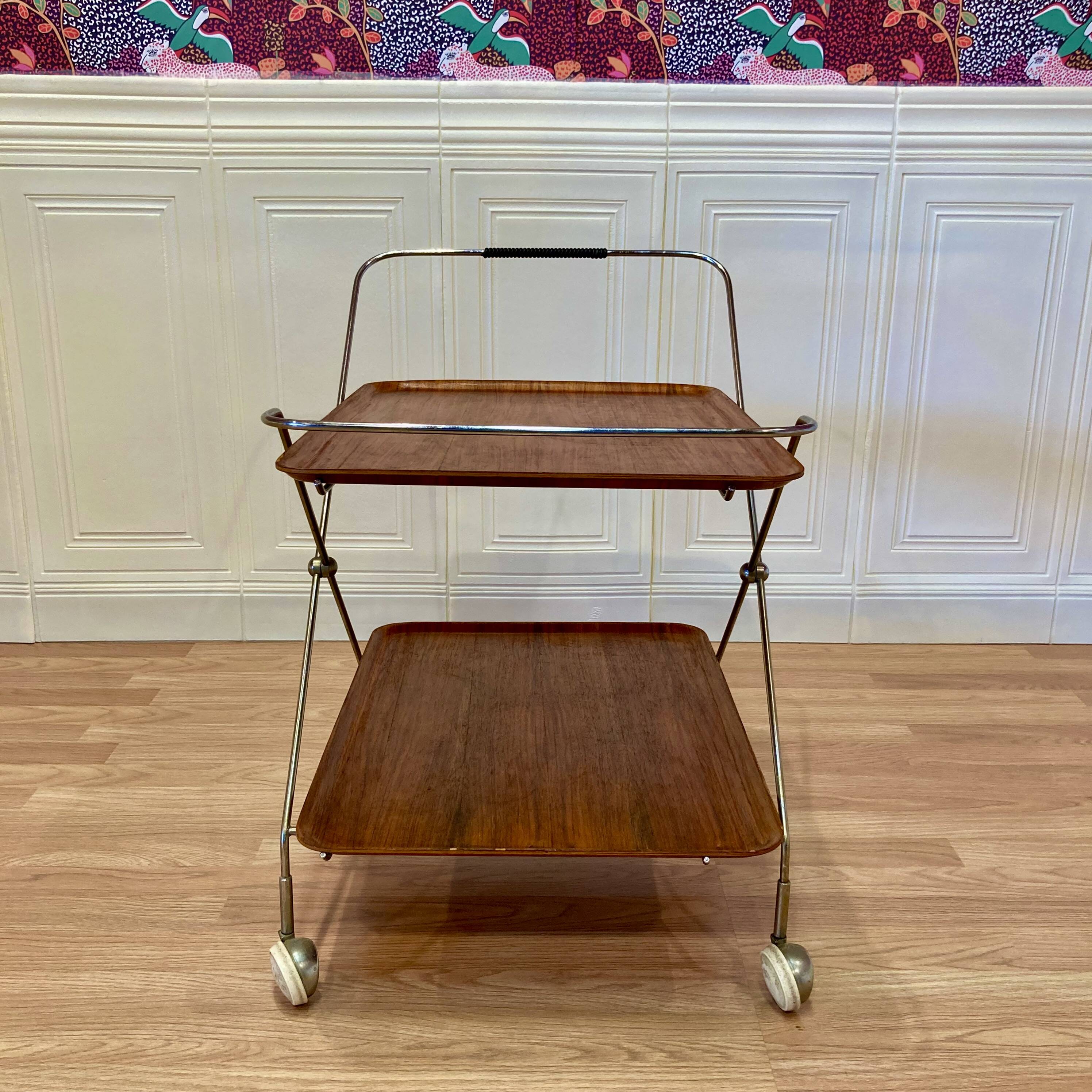 Modular serving cart "Scandinavian design Paul Nagel" 1950.