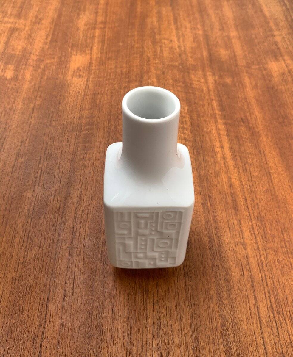 Brutalist porcelain vase from mid-century Wunsiedel Bavaria Porcelain, 1960s.