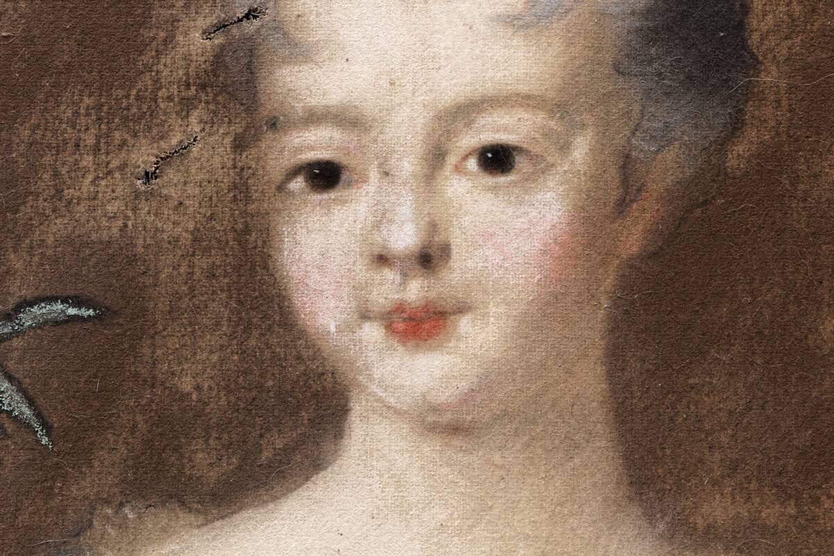 Portrait on canvas, late 18th century, Unknown Princess after Pierre Gobert.