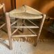 Pair of vintage oak tripod stools