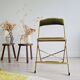 Chaise pliante ancienne velours vert