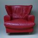 Vintage red leather Lounge Chair by Calia Italia, 1990s