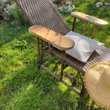 Transat chaise longue rotin