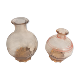 Carafes art déco verre rose art de la table vintage