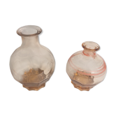 Carafes art déco verre rose art de la table vintage