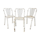 Set of three vintage industrial metal bistro chairs by Rene malaval