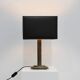 Brass table lamp with black rectangular shade by Deknudt, Belgium, 1970s