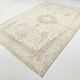 Soft Beige Neutral Vintage Oushak Carpert Rug, 222x330 Cm