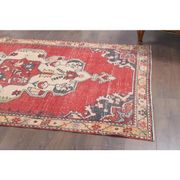 Vintage Turkish Oushak Handmade Wool Cotton Red Area Rug 130x240