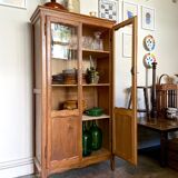 Cupboard, showcase 2 doors in dark wood