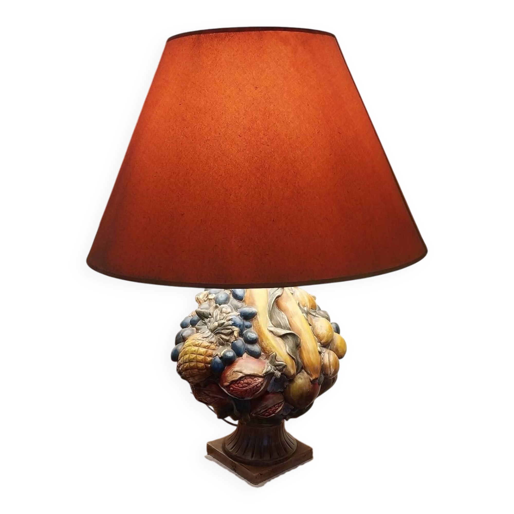 Lamp still life fruits