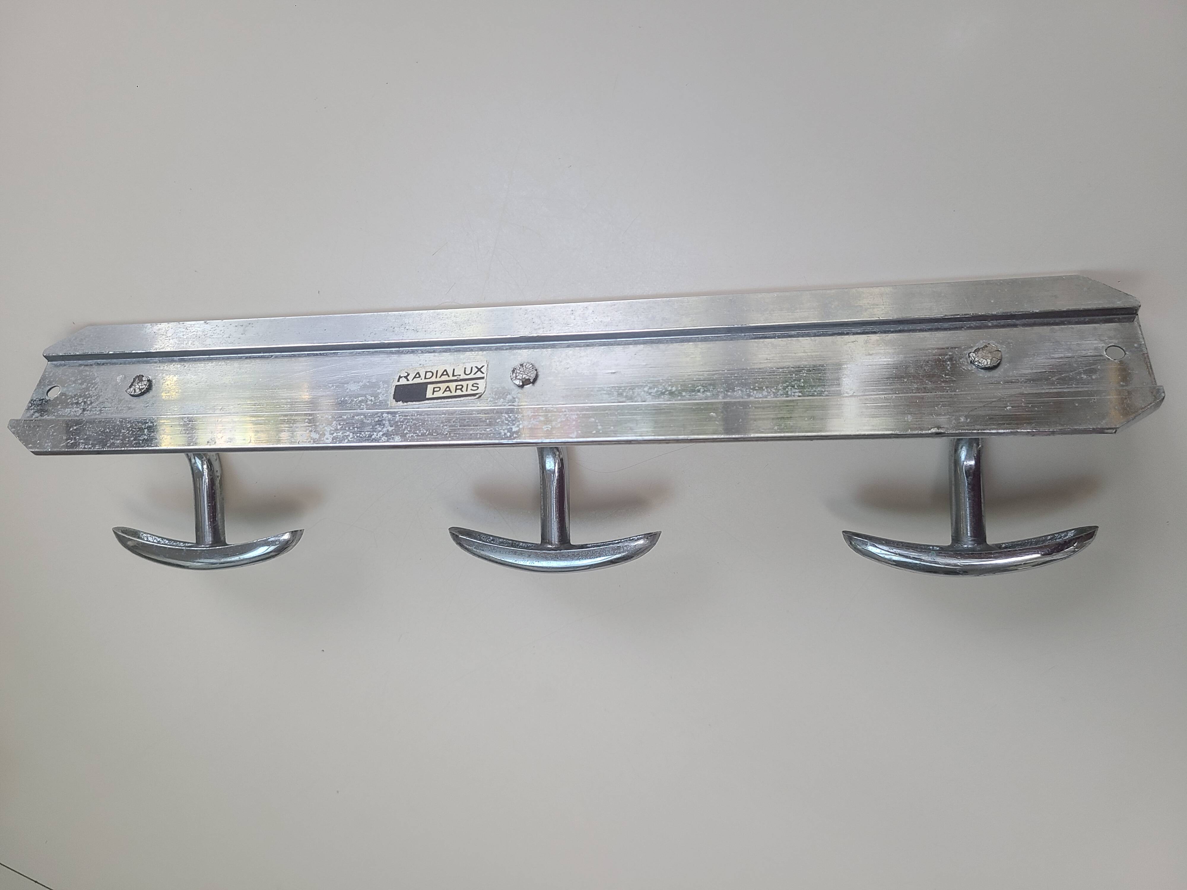3-hook coat rack, chrome-plated, 60s