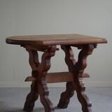 Brutalist oak desk from the mid-century, made in France in the 1950s.