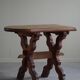 Brutalist oak desk from the mid-century, made in France in the 1950s.