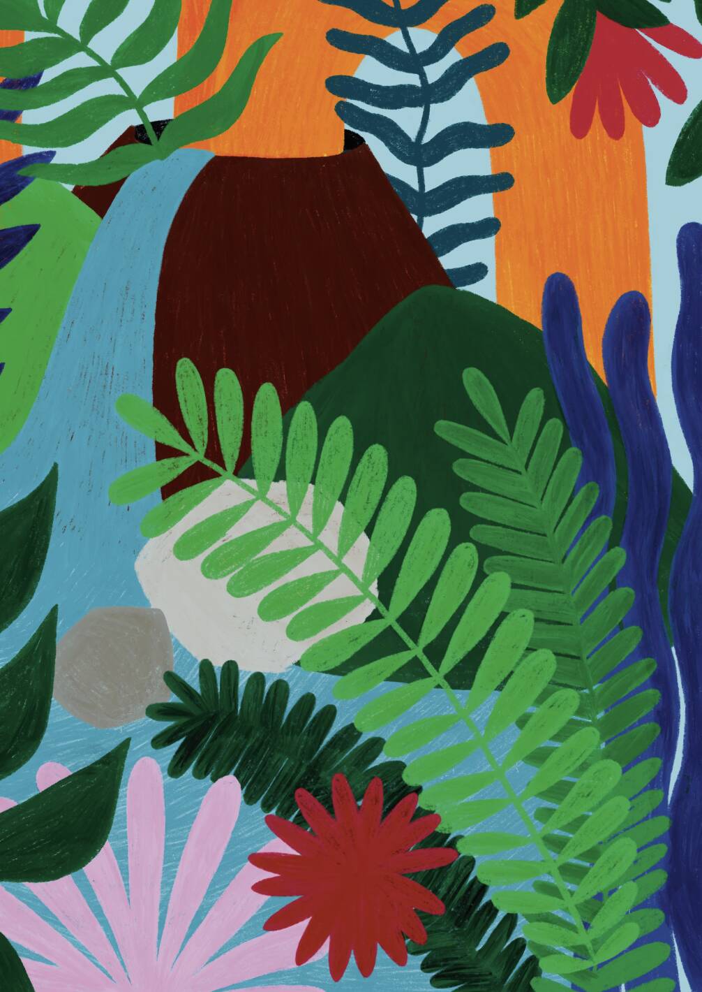 Bourbon island - a4 illustration