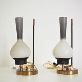 Glass desk lamps, 1950s, set of 2
