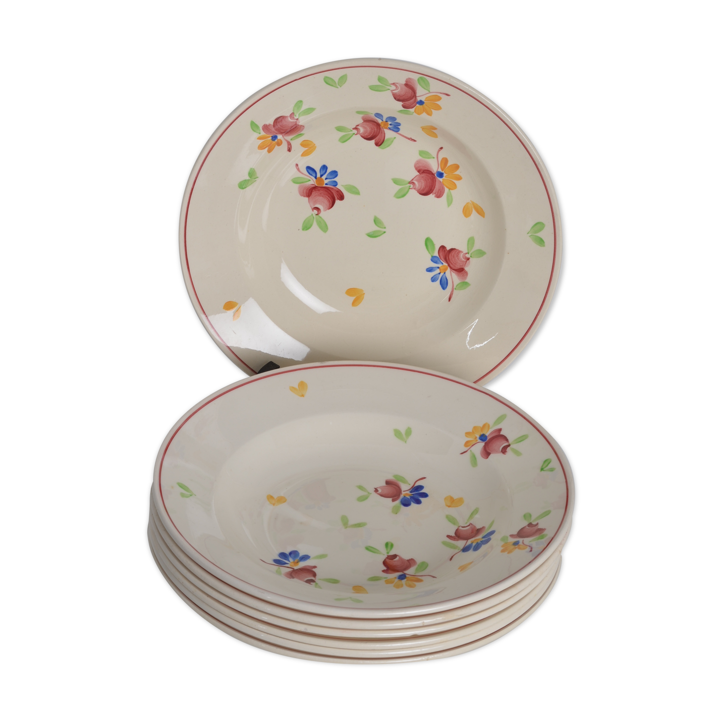 6 hollow plates Gien