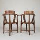 Ensemble de 2 chaises d'angle en teck, années 1980