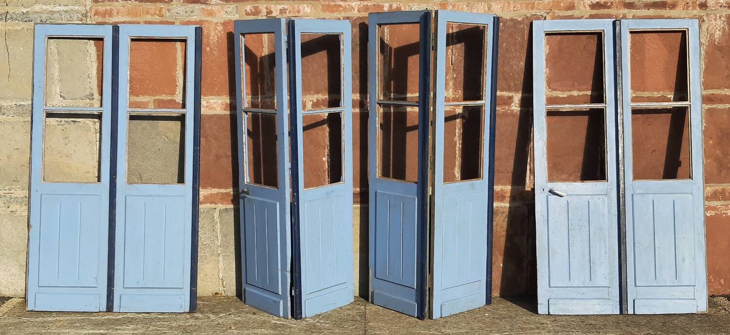 Double doors, two leaves, solid wood (Set of 4)