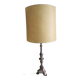 Antique lamp, silver-plated bronze candlestick base