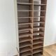 Large antique workshop cabinet with patinated wooden compartments, 20th century.