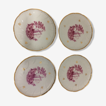 4 old plates dessert B-C Limoges