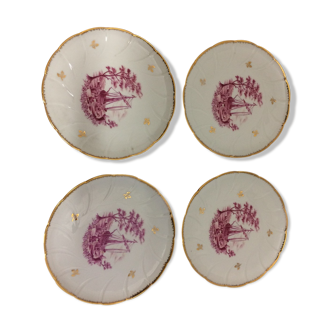 4 old plates dessert B-C Limoges