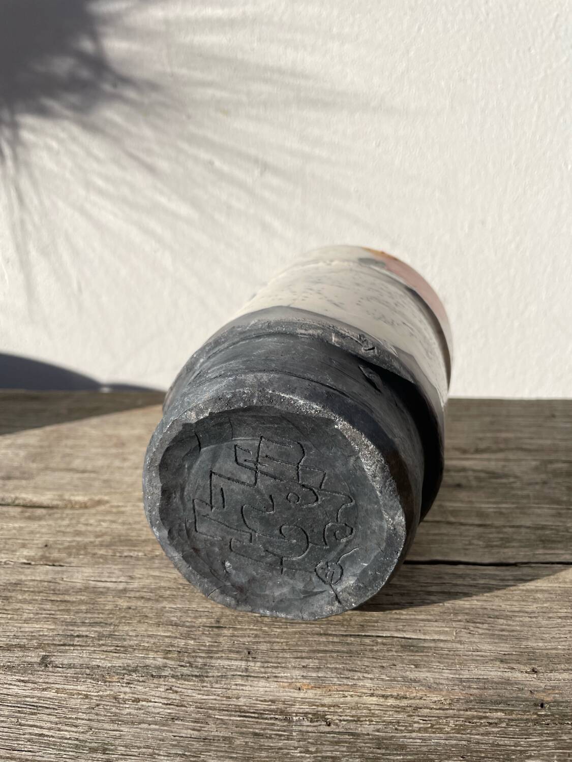 Vase en raku / céramique signée / poterie fait main