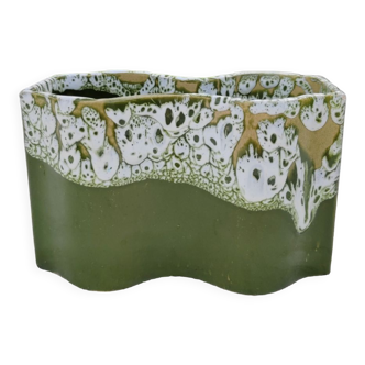 Pot cover in green ceramic original shape