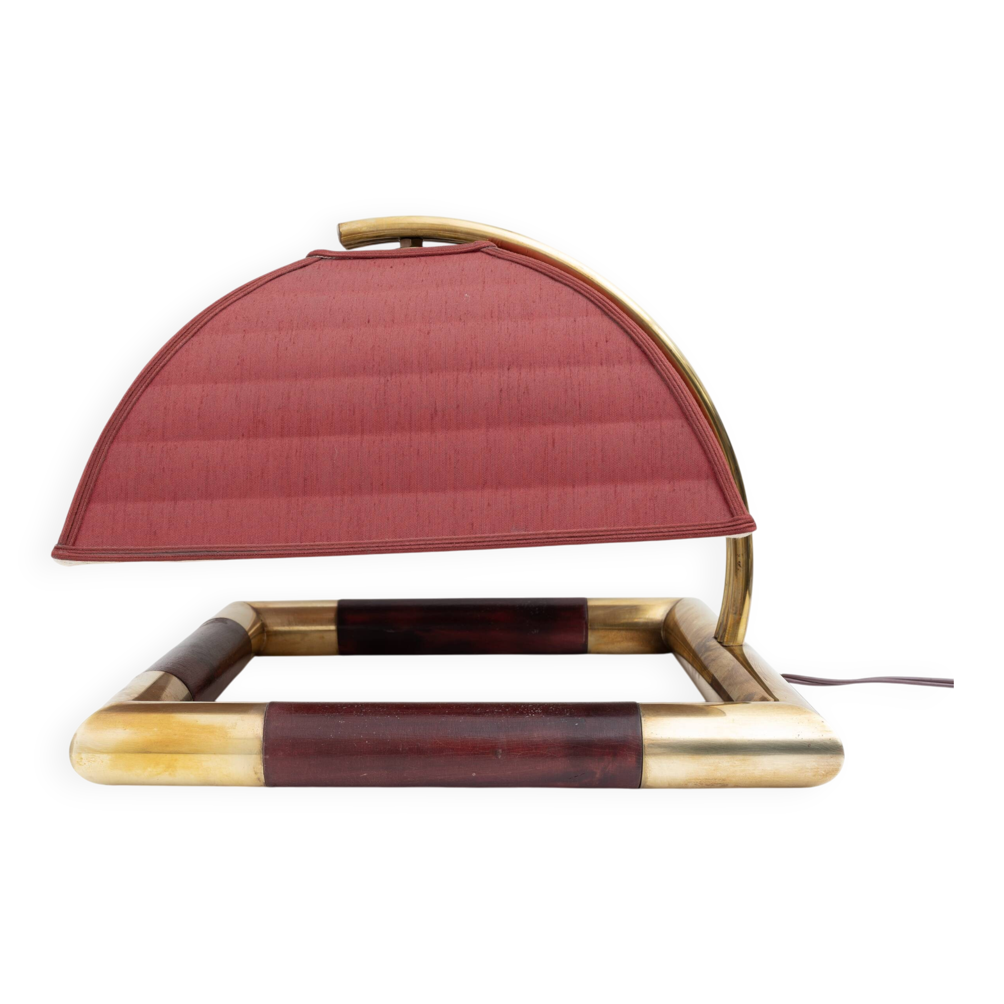 Tommaso Barbi Style Mid-century Modern Italian Brass Table Lamp, 1970s