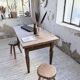 Solid oak farmhouse table with integrated extensions 1950