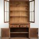 Antique English oak buffet/bookcase from 19th century with original glass