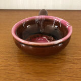 Brown and pink glazed terracotta caquelon