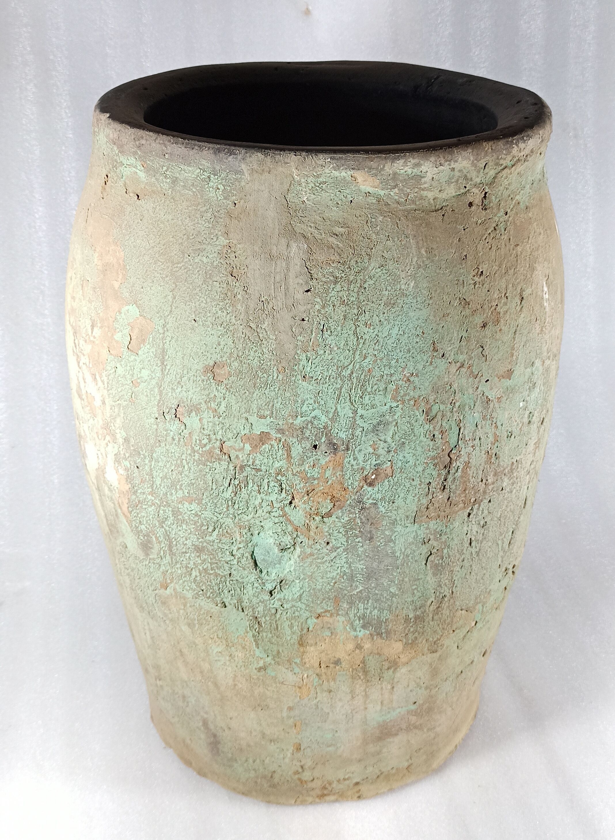 Green terracotta jar